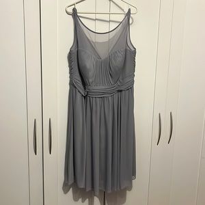 Davids Bridal Short Mesh Dress With Sweetheart Illusion Neckline Mercury F15701